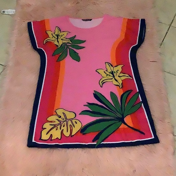 Women's Formal Dress Floral Print Tunic Dress - Picture 4 of 6